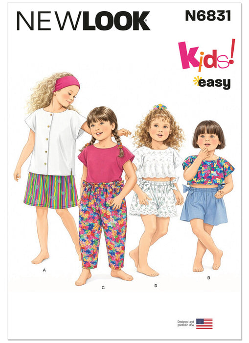 New Look Sewing Pattern 6831 Children's Tops, Shorts And Trousers from Jaycotts Sewing Supplies