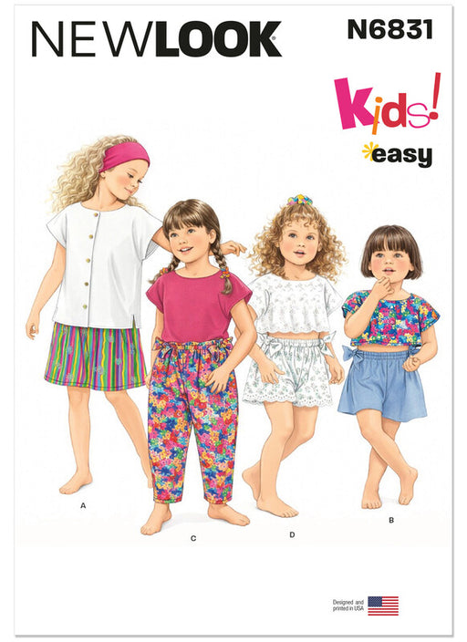 New Look Sewing Pattern 6831 Children's Tops, Shorts And Trousers from Jaycotts Sewing Supplies