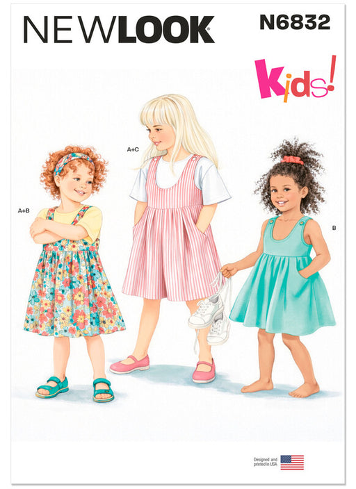 New Look Sewing Pattern 6832 Children's Top, Dress Or Romper from Jaycotts Sewing Supplies