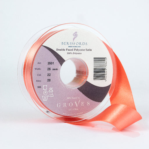 Berisfords Satin Ribbon Coral from Jaycotts Sewing Supplies