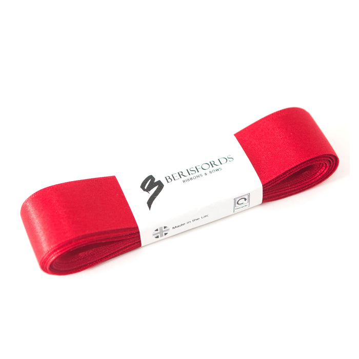 Berisfords 5m pack Red Satin Ribbon from Jaycotts Sewing Supplies