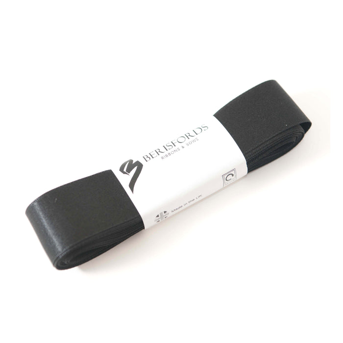 Berisfords 5m pack Black Satin Ribbon from Jaycotts Sewing Supplies