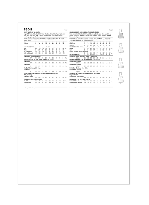 Simplicity sewing pattern S3048 Misses' Jumper Dress in Two Lengths from Jaycotts Sewing Supplies