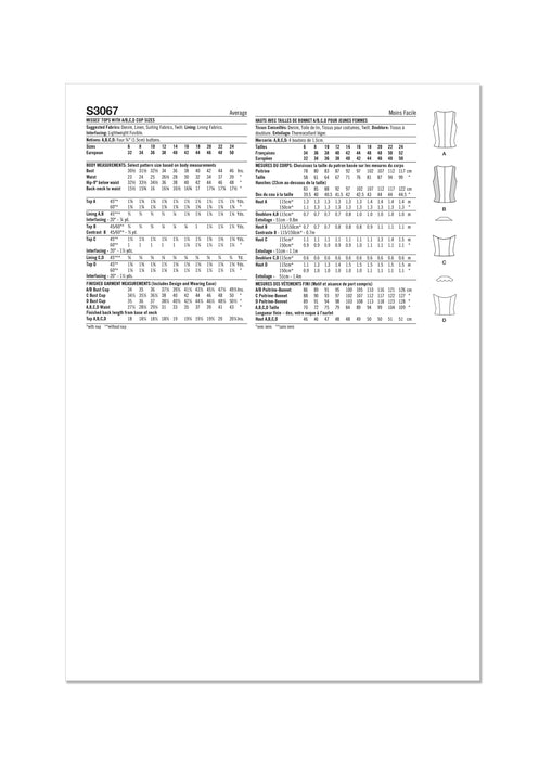 Simplicity sewing pattern 3067 Tops from Jaycotts Sewing Supplies