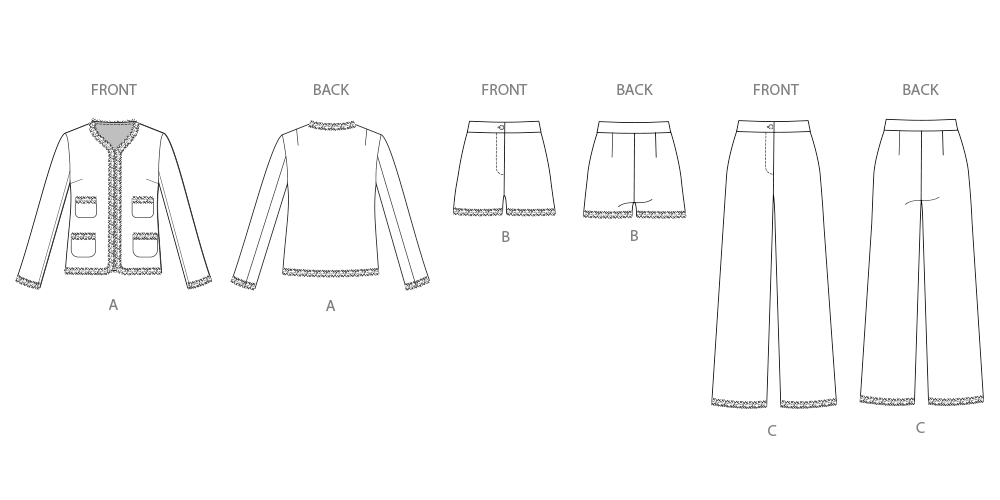 Simplicity sewing pattern 3074 Misses' / Petite Jacket, Shorts and Pants from Jaycotts Sewing Supplies