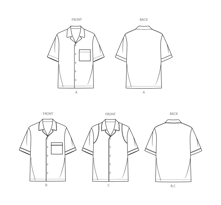 Simplicity sewing pattern 3075 Men's Shirts from Jaycotts Sewing Supplies