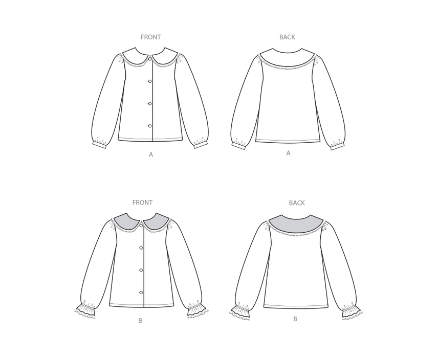 Simplicity sewing pattern 3077 Girls' Tops from Jaycotts Sewing Supplies
