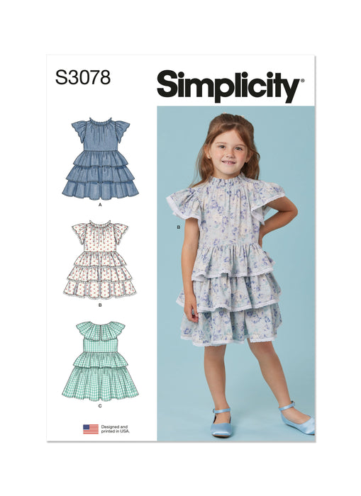 Simplicity sewing pattern 3078 Children's Dresses from Jaycotts Sewing Supplies