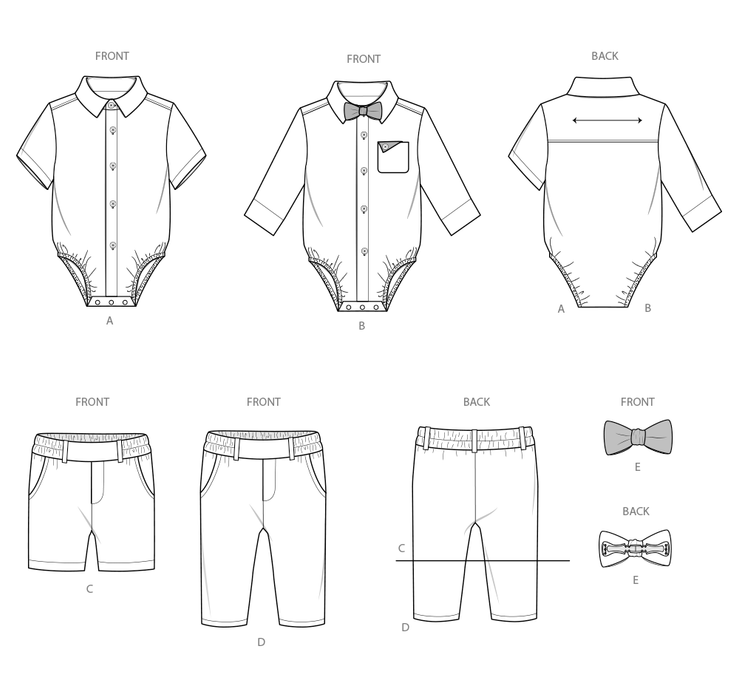 Simplicity sewing pattern 3079  Babies' Bodysuits, Shorts and Pants from Jaycotts Sewing Supplies