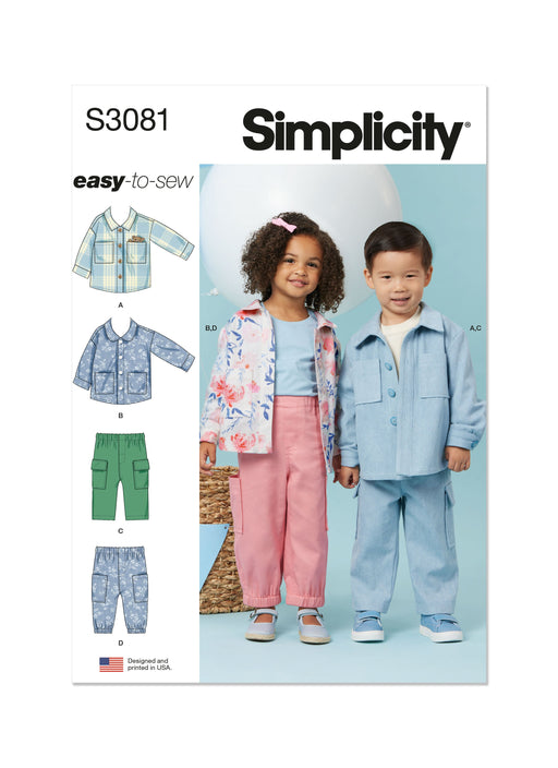 Simplicity sewing pattern 3081 Toddlers' Jackets and Pants from Jaycotts Sewing Supplies