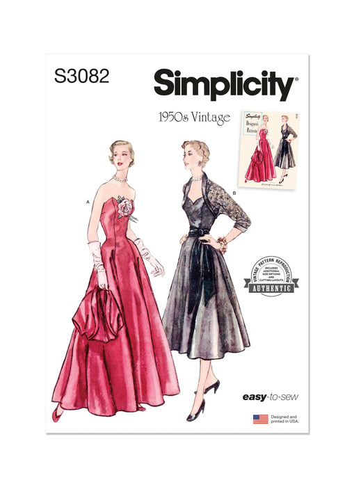 Simplicity sewing pattern 3082 Afternoon and Evening Dress and Bolero from Jaycotts Sewing Supplies