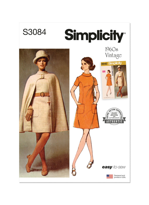 Simplicity sewing pattern 3084 Cape and Dress from Jaycotts Sewing Supplies
