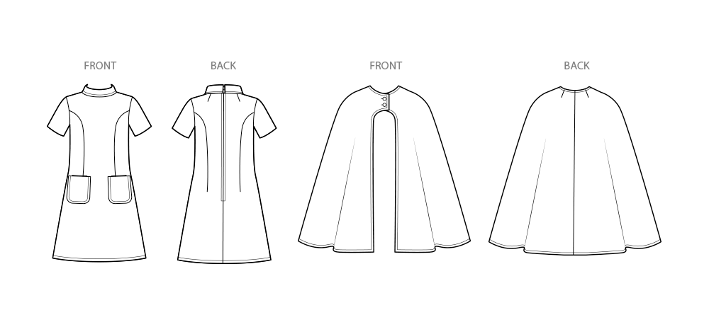 Simplicity sewing pattern 3084 Cape and Dress from Jaycotts Sewing Supplies