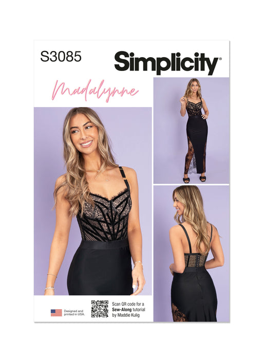 Simplicity sewing pattern 3085 Corset Dress by Madalynne Intimates from Jaycotts Sewing Supplies