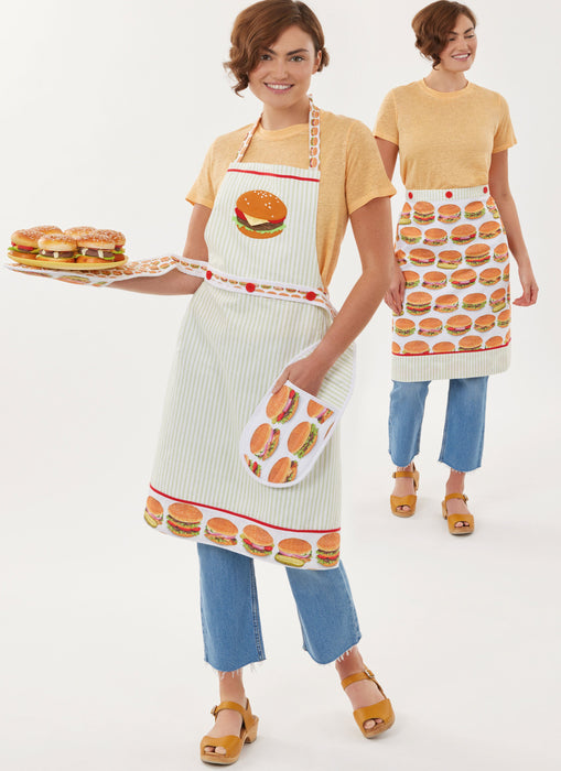 Simplicity sewing pattern 3087 Aprons and Kitchen Accessories by Carla Reiss from Jaycotts Sewing Supplies