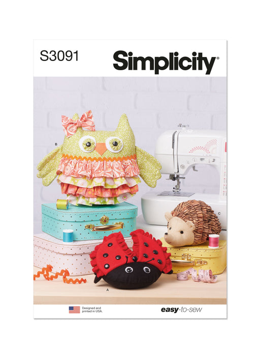 Simplicity sewing pattern 3091 Plush Animals from Jaycotts Sewing Supplies