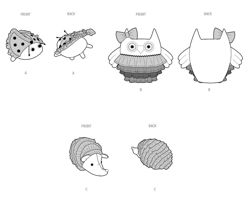 Simplicity sewing pattern 3091 Plush Animals from Jaycotts Sewing Supplies