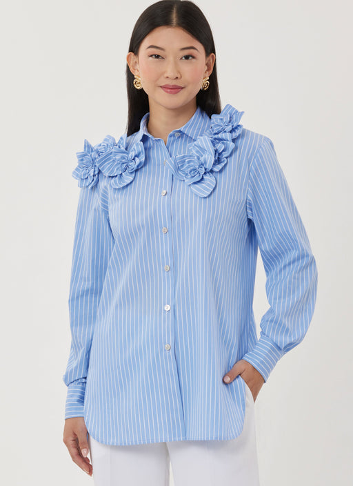 Simplicity sewing pattern 3101 Shirt with Detachable 3D Flowers from Jaycotts Sewing Supplies