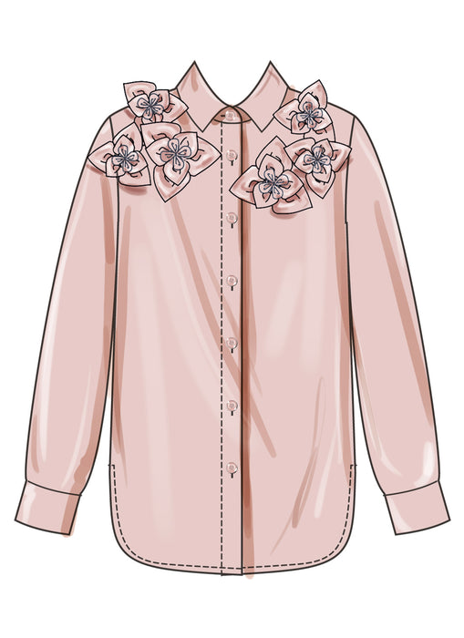 Simplicity sewing pattern 3101 Shirt with Detachable 3D Flowers from Jaycotts Sewing Supplies