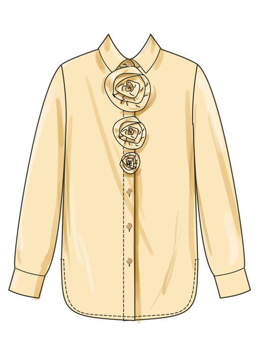Simplicity sewing pattern 3101 Shirt with Detachable 3D Flowers from Jaycotts Sewing Supplies