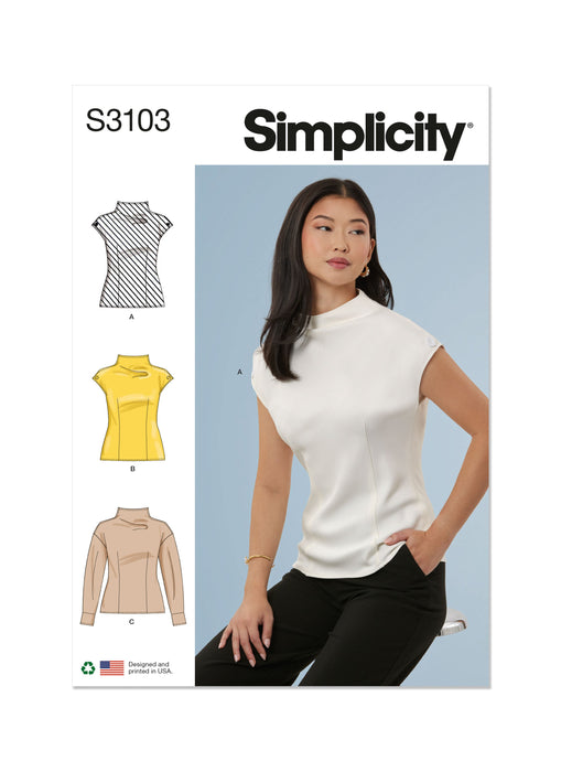 Simplicity sewing pattern 3103 Top with Sleeve Variations from Jaycotts Sewing Supplies