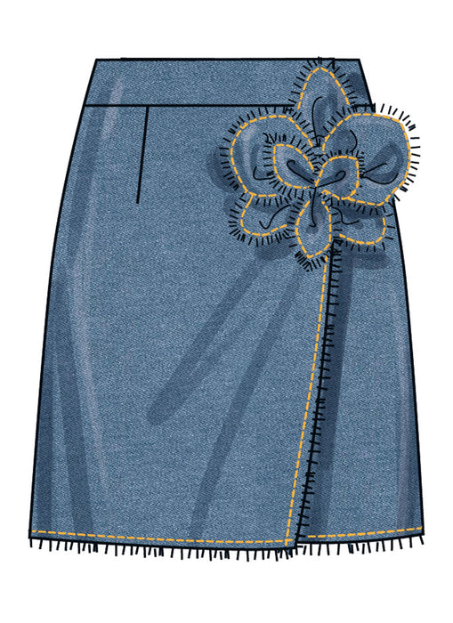Simplicity sewing pattern 3104 Wrap Skirts with Detachable 3D Flower from Jaycotts Sewing Supplies