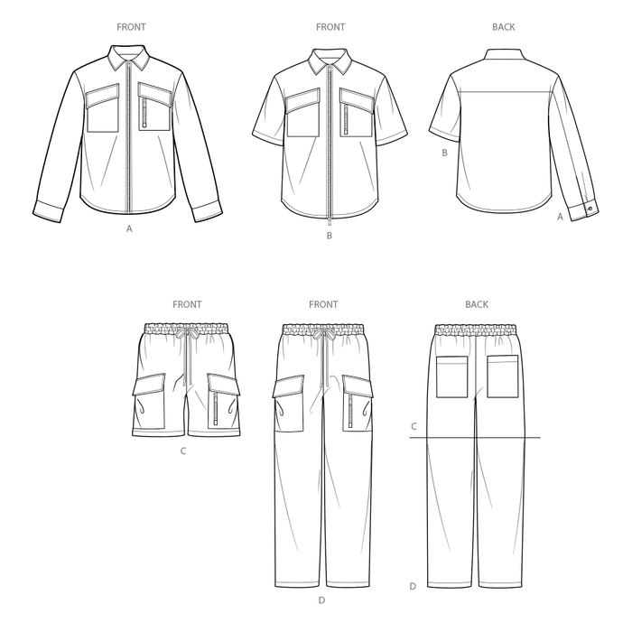 Simplicity sewing pattern 3110 Men's Shirts, Shorts and Trousers from Jaycotts Sewing Supplies