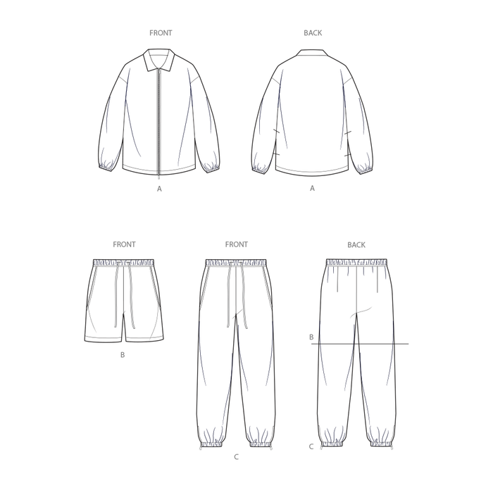 Simplicity sewing pattern 3111 Unisex Jacket, Shorts and Trousers from Jaycotts Sewing Supplies