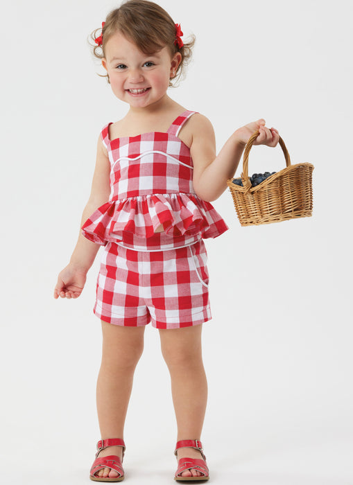 Simplicity sewing pattern 3112 Toddlers' Dress, Top and Shorts from Jaycotts Sewing Supplies