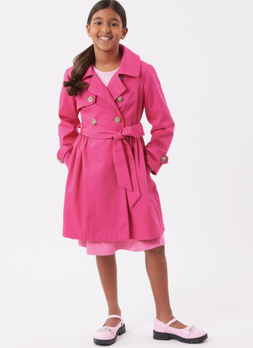 Simplicity sewing pattern 3114 Girls' Trench Coat in Three Lengths from Jaycotts Sewing Supplies