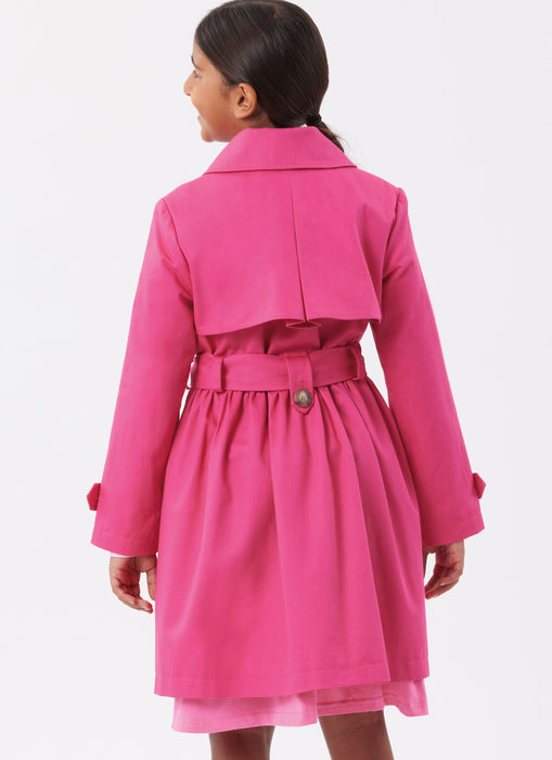 Simplicity sewing pattern 3114 Girls' Trench Coat in Three Lengths from Jaycotts Sewing Supplies