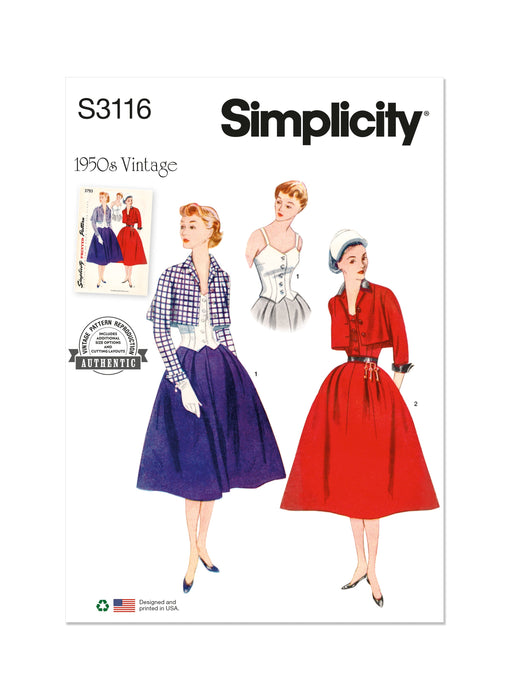 Simplicity sewing pattern 3116 Bolero Suit and Bodice from Jaycotts Sewing Supplies