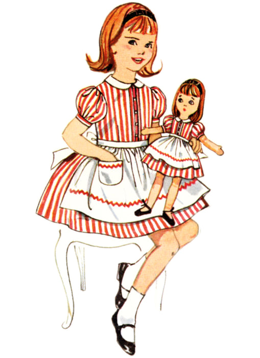 Simplicity pattern 3117 Children's Dress and Apron, Doll and Dolls' Dress and Apron from Jaycotts Sewing Supplies
