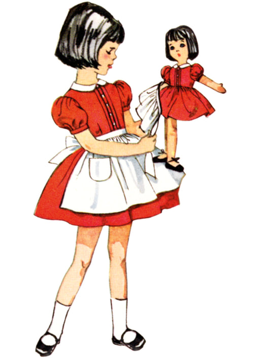 Simplicity pattern 3117 Children's Dress and Apron, Doll and Dolls' Dress and Apron from Jaycotts Sewing Supplies