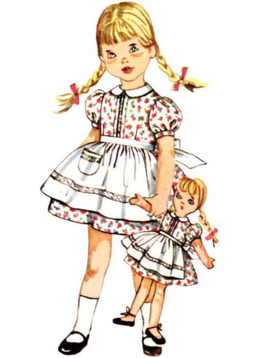 Simplicity pattern 3117 Children's Dress and Apron, Doll and Dolls' Dress and Apron from Jaycotts Sewing Supplies