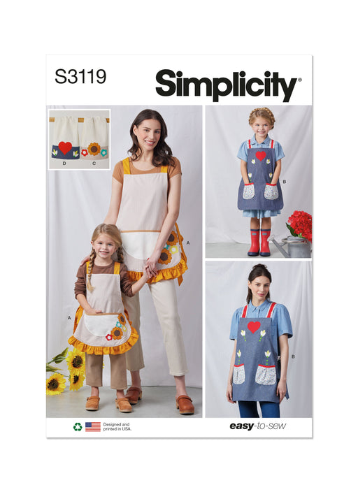 Simplicity sewing pattern 3119 Children's Aprons and Kitchen Accessories from Jaycotts Sewing Supplies