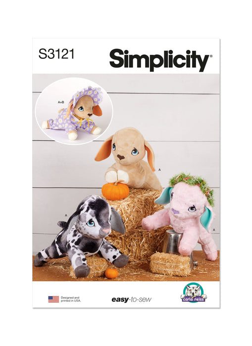 Simplicity sewing pattern 3121 Baby Goat Plushy and Accessories by Carla Reiss from Jaycotts Sewing Supplies