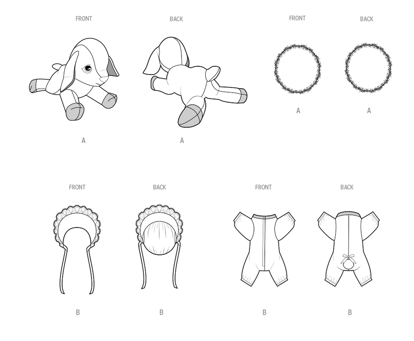 Simplicity sewing pattern 3121 Baby Goat Plushy and Accessories by Carla Reiss from Jaycotts Sewing Supplies