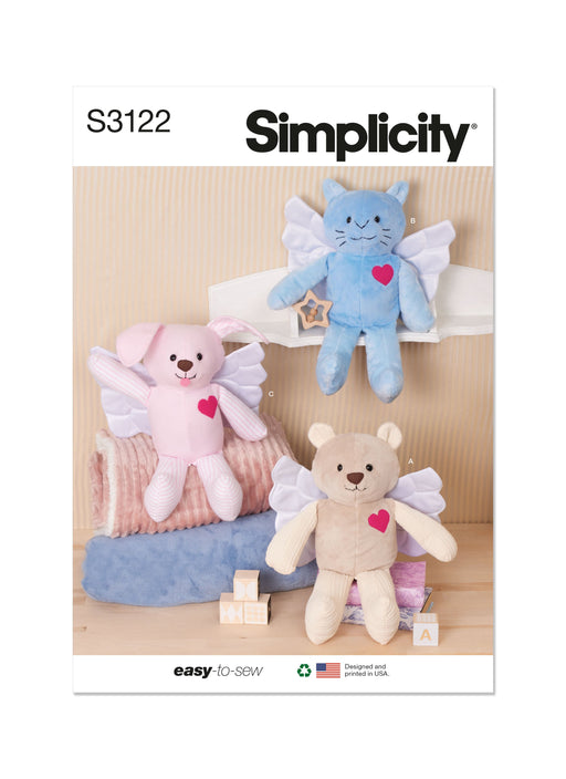 Simplicity sewing pattern 3122 Memory Plush Animals with Wings from Jaycotts Sewing Supplies