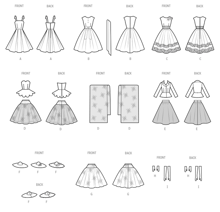 Simplicity sewing pattern 3124 Fashion Doll Clothes by Andrea Schewe from Jaycotts Sewing Supplies