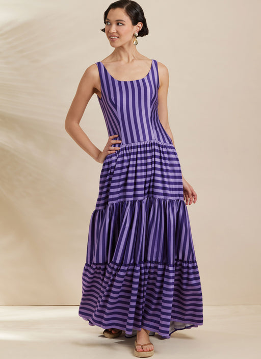 Simplicity Sewing Pattern S3129 Fitted Tank Dresses with Petite Lines from Jaycotts Sewing Supplies
