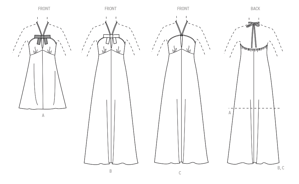 Simplicity Sewing Pattern 3133 Halter Dress in Two Lengths from Jaycotts Sewing Supplies