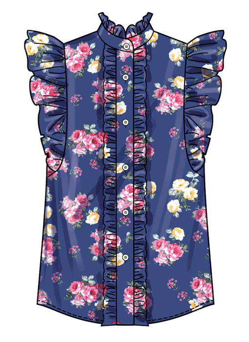 Simplicity Sewing Pattern 3134 Ruffled, Button-Front Top from Jaycotts Sewing Supplies