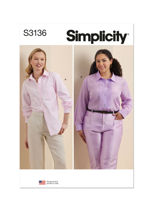 Simplicity Sewing Pattern 3136 Misses' \ Women's Button Up Shirt from Jaycotts Sewing Supplies