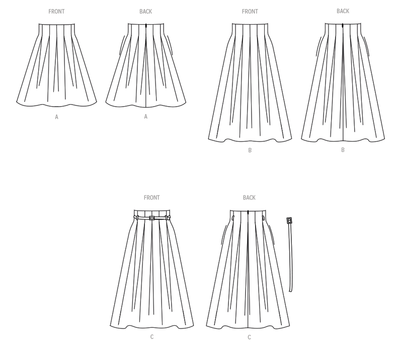 Simplicity Sewing Pattern 3139 Pleated Skirt in Two Lengths and Belt from Jaycotts Sewing Supplies