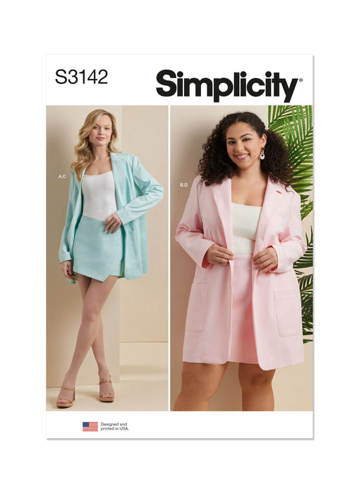 Simplicity Sewing Pattern 3142 Misses' and Women's Blazer and Skorts from Jaycotts Sewing Supplies