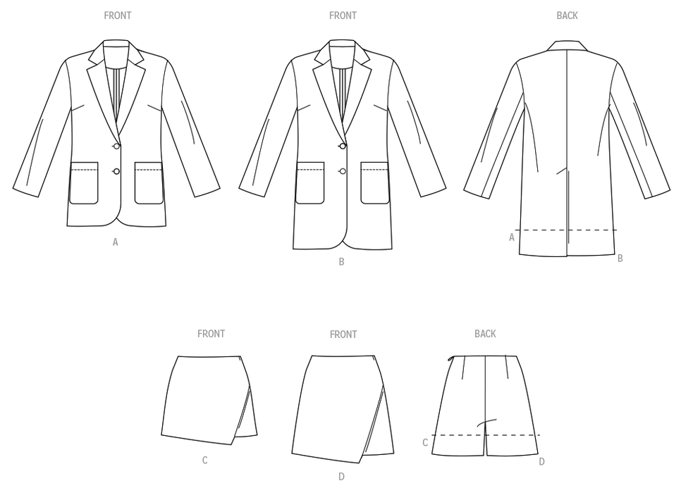 Simplicity Sewing Pattern 3142 Misses' and Women's Blazer and Skorts from Jaycotts Sewing Supplies