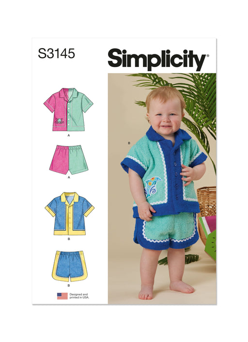 Simplicity Sewing Pattern 3145 Babies' Contrast Shirt and Shorts from Jaycotts Sewing Supplies
