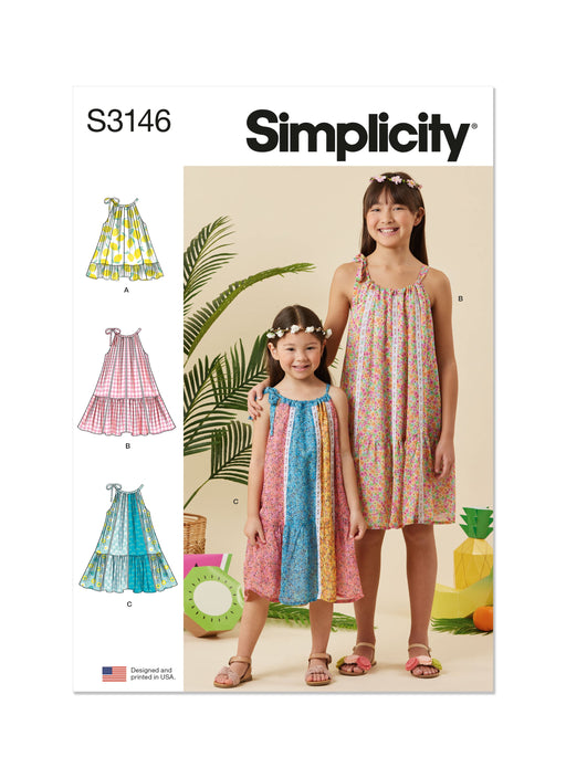 Simplicity Sewing Pattern 3146 Girls' Halter Dresses from Jaycotts Sewing Supplies