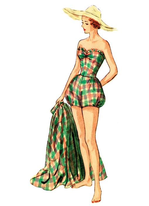 Simplicity Sewing Pattern 3151 Misses' 1950's One Piece Bathing Suit and Skirt from Jaycotts Sewing Supplies